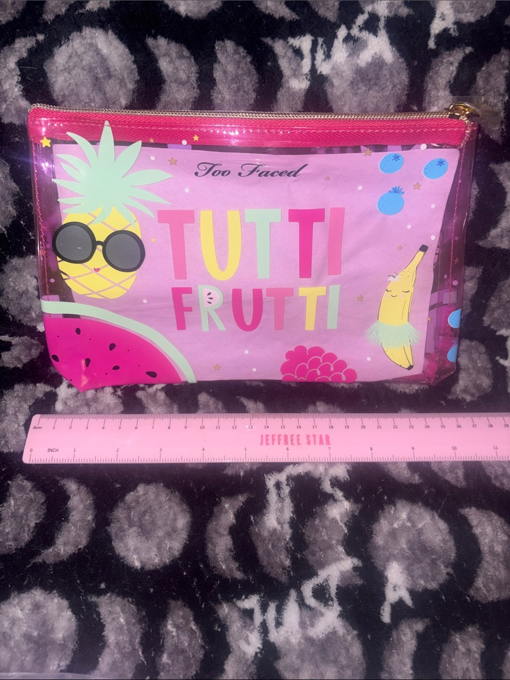 Too Faced Pink Tutti Frutti Cosmetic Pouch